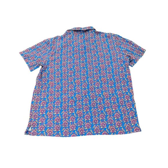 Polo‎ Ralph Lauren Shirt Mens M Blue Floral All Over Print Bohemian Lotus Golf - Picture 4 of 9